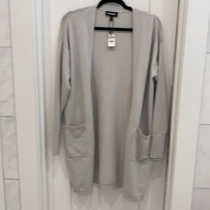 Long Light Grey Cardigan, Express, S